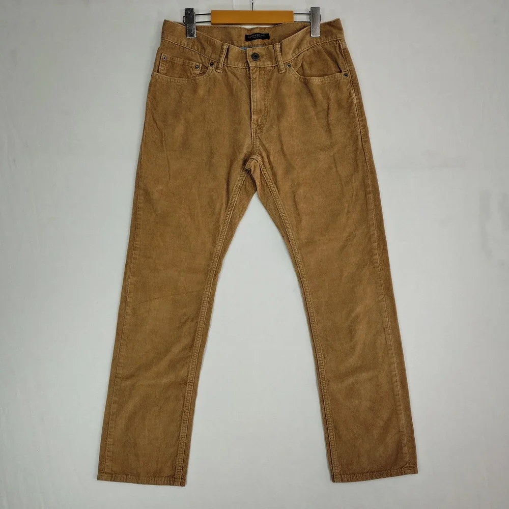 Banana Republic Mens Tan Brown Corduroy Straight Leg Five Pocket Pants 31x28.5
